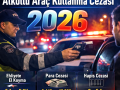 Alkollü araç kullanma cezası 2026 – polis alkol kontrolü, para cezası, ehliyete el koyma ve hapis cezası görseli