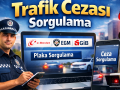 Trafik cezası sorgulama ekranı, e-Devlet EGM ve GİB üzerinden plaka ile trafik cezası öğrenme ve online ceza sorgulama işlemi görseli.