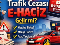 Trafik cezası sonrası e-haciz sürecini anlatan görsel, banka hesabına bloke, araç haczi ve tebligat sürecini simgeleyen illüstrasyon