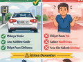 Plakaya yazılan trafik cezası sürücüye mi araç sahibine mi işlenir infografik, plaka cezası araç sahibine kesilir ehliyet puanı etkilemez açıklaması.