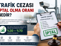 Trafik cezası iptal oranını anlatan, radar kamerası, itiraz dilekçesi ve mahkeme tokmağı bulunan bilgilendirici görsel