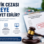 Haksız trafik cezasına itiraz etmek isteyen sürücüler için Sulh Ceza Hakimliği, Emniyet Müdürlüğü ve CİMER başvuru yollarını gösteren trafik cezası şikayet görseli.